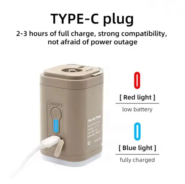 FreeVacuum wireless air pump with 5 nozzles and USB charging cable
