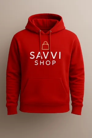 Red hoodie front view ready for custom logo or picture