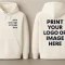 White hoodie rear view, blank and ready for printing