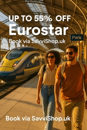 Eurostar Summer Sale: 55% OFF London to Paris, Brussels & Amsterdam Tickets | SavviShop.uk